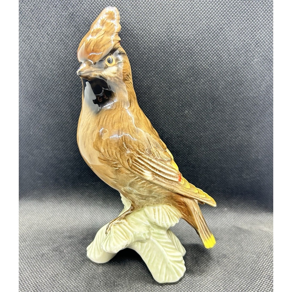 Vtg 1967 Goebel Bird‎ Cedar Waxwing Brown Figurine Wildlife CV80 West Germany 7"